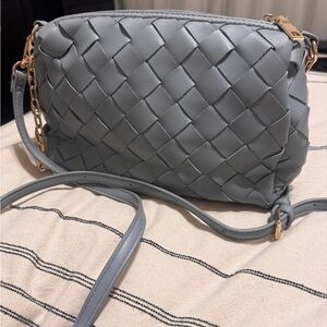 Urban Expressions Light Blue Woven Crossbody Bag